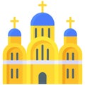 St Volodymyr`s Cathedral icon, Ukraine related vector illustration