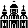 St Volodymyr`s Cathedral icon, Ukraine related vector illustration