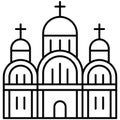 St Volodymyr`s Cathedral icon, Ukraine related vector illustration