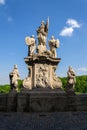 St. Wenceslaus Statue in front of the Jesuit College near Saint Barbaras Church, Kutna Hora, sunny day, Czech Republic Royalty Free Stock Photo
