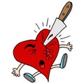 Stabbed in the heart metaphor Royalty Free Stock Photo