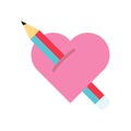 Stabbed heart vector, Valentine and love related flat icon Royalty Free Stock Photo
