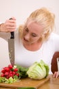 Stabbing the vegetables Royalty Free Stock Photo