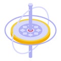 Stability gyroscope icon, isometric style