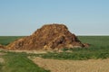 Stable manure stored in a field.