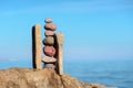 Stable stack of pebbles Royalty Free Stock Photo