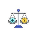 Stablecoins sign olor line icon. Pictogram for web page