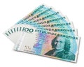 Stack of 100 Swedish krona banknotes Royalty Free Stock Photo