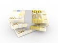 Stack of 200 euro bills