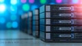High-Performance Computer Servers in a Modern Data Center: Infrastructure for the Digital Age Royalty Free Stock Photo