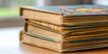 Stack of Aged Comic Books Close-up Royalty Free Stock Photo