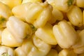 Stack of Albino bullmose peppers on a market stall Royalty Free Stock Photo