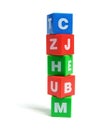 Stack of Alphabet Cubes Royalty Free Stock Photo
