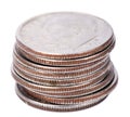 Isolated US Dime Stack Royalty Free Stock Photo