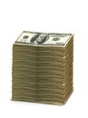 Stack of american dollars isolated Royalty Free Stock Photo