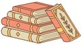 Stack of Antique Books Vintage Knowledge Vector Illustration, vector design Generative AI Royalty Free Stock Photo