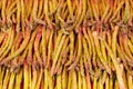 Stack of asparagus on a market stall Royalty Free Stock Photo