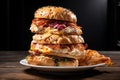 stack of assorted bagels with different flavors