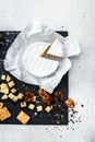 Stack of assorted cheeses isolated on white backgroundStack of assorted cheeses isolated on white background Royalty Free Stock Photo