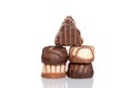 Stack assorted chocolates Royalty Free Stock Photo