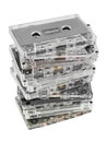 Stack of audio cassettes Royalty Free Stock Photo