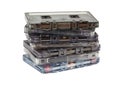 Stack of audio cassettes Royalty Free Stock Photo