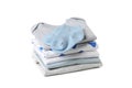 Stack of baby clothes isolated on background Royalty Free Stock Photo