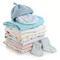 Stack of baby clothes isolated on transparent background Royalty Free Stock Photo