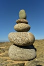 Balanced stack of zen rocks on beach in Baja, Mexico Royalty Free Stock Photo