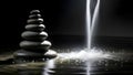 Zen Stones Balance, Water Flowing. Spa, Meditation Concept Royalty Free Stock Photo