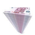 Stack of banknotes. Five hundred euros.