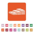 The stack of banknotes icon. Greenback, bank note, money symbol. Flat Royalty Free Stock Photo