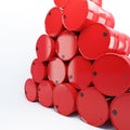 Stack from barrels with oil