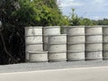 a stack of barrels for storage Royalty Free Stock Photo