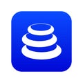 Stack of basalt balancing stones icon digital blue