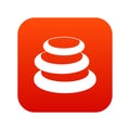 Stack of basalt balancing stones icon digital red