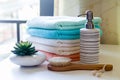 Stack of bath towels Royalty Free Stock Photo