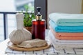 Stack of bath towels Royalty Free Stock Photo