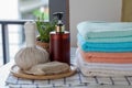 Stack of bath towels Royalty Free Stock Photo