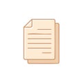 Stack of beige colored documents illustration file papers office work simple design Royalty Free Stock Photo