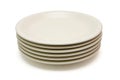 Stack of beige dinner plates Royalty Free Stock Photo