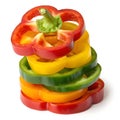 Stack of Bell Pepper Rings Isolated on Transparent Background Royalty Free Stock Photo