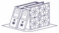 Stack of Binders with Patterns, Office Organization, Vector, vector design Generative AI Royalty Free Stock Photo