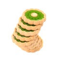 Stack of biscuits with kiwi jam. Royalty Free Stock Photo