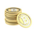 Stack of bitcoin currency coins