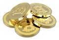 Stack of bitcoins isolated on white. Royalty Free Stock Photo
