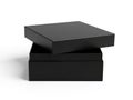 Stack of black boxes isolated on white background Royalty Free Stock Photo