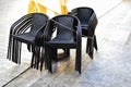 Stack of black chairs Royalty Free Stock Photo