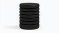 A stack of black cylindrical objects. Royalty Free Stock Photo