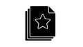 Stack of Documents with Outline Star Icon on White Background paper file Royalty Free Stock Photo